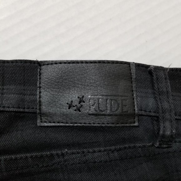 XXX Rude jeans 28x32 Skinny denim plaid zipper accent goth punk subculture - Picture 14 of 16